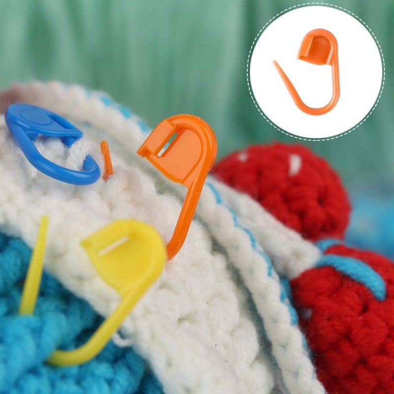 LUNARM 300 Pcs Stitch Markers, 15 Colors Crochet Stitch Needle Clip Knitting Plastic Locking Needle Clip Counter with Clear Storage Case for DIY Handicraft Place Buckle Marker - Image 4